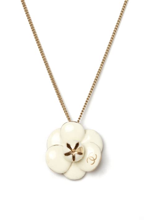 chanel camellia white necklace